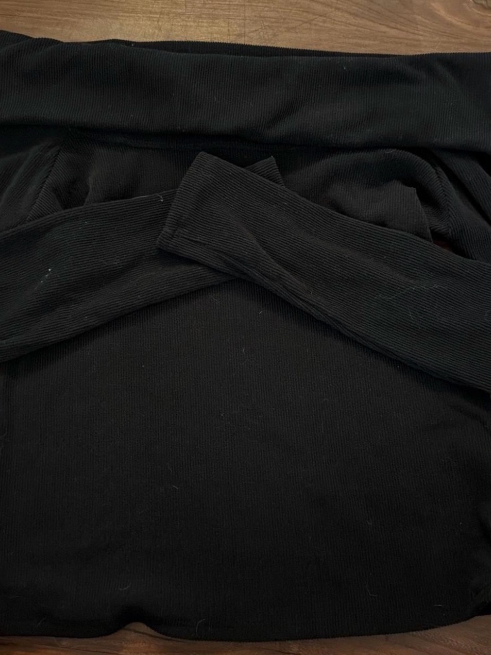 Electric Family Black Long Sleeve Ribbed Top